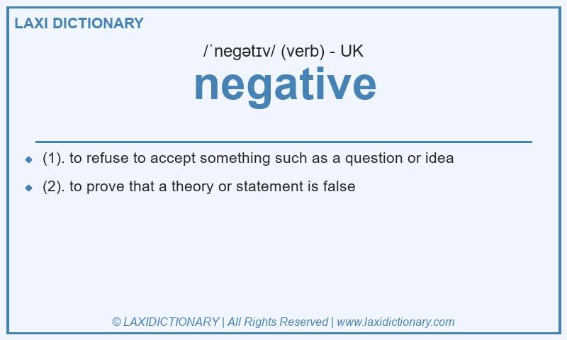Definition negative in British English