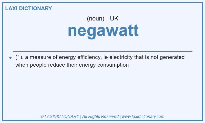 Definition negawatt in British English