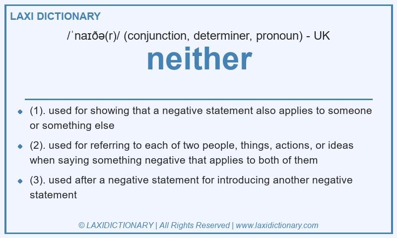 Definition neither in British English