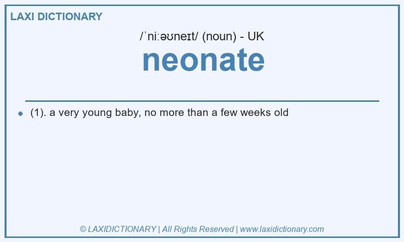 Definition neonate in British English