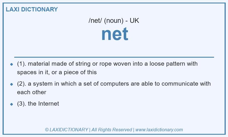 Definition net in British English