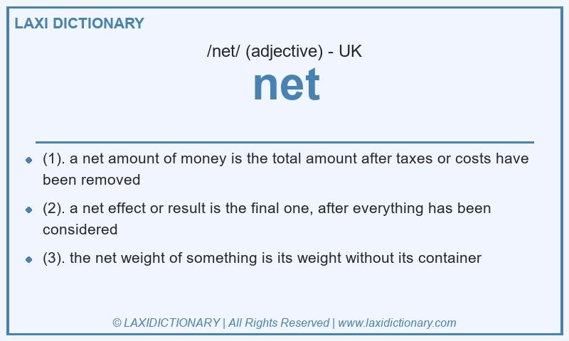 Definition net in British English