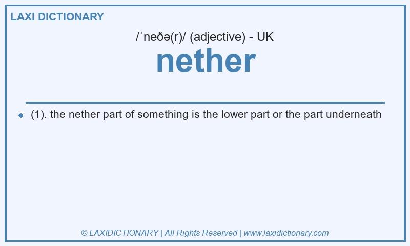 Definition nether in British English