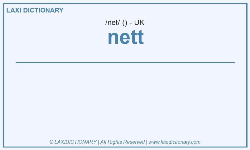 Definition nett in British English