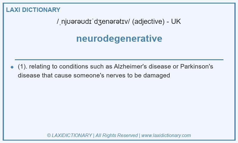 Definition neurodegenerative in British English