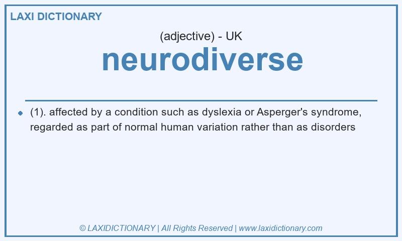 Definition neurodiverse in British English
