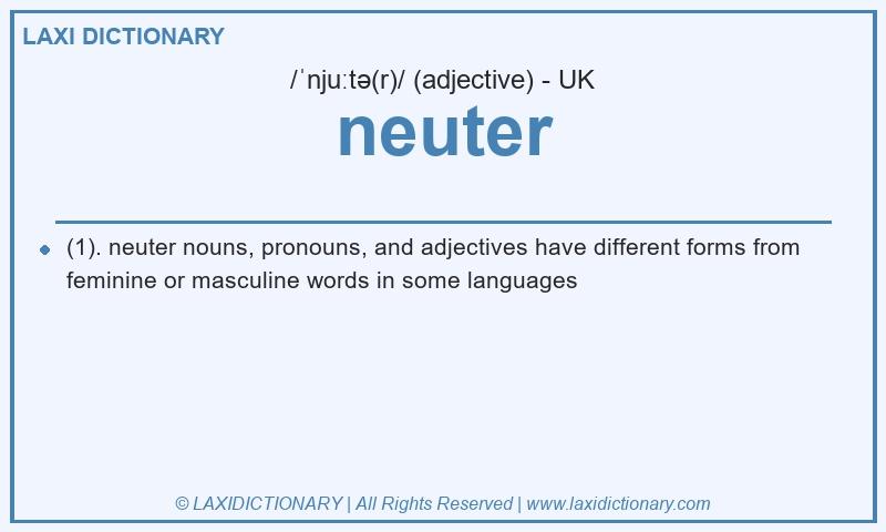 Definition neuter in British English