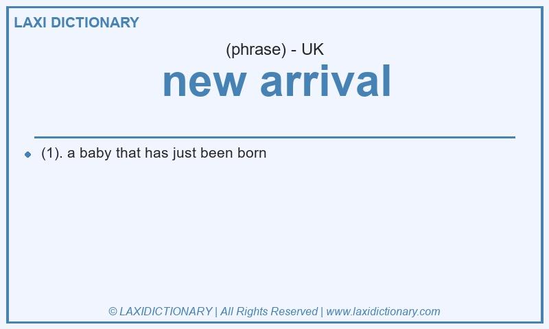Definition new arrival in British English