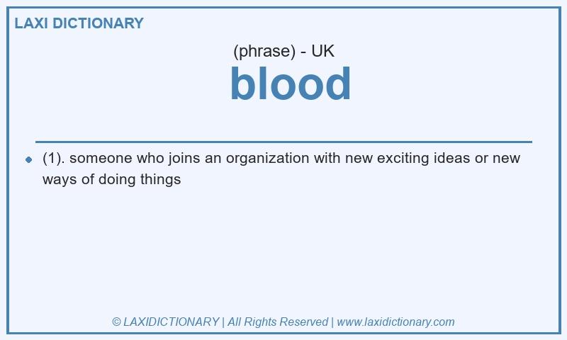 Definition  blood in British English
