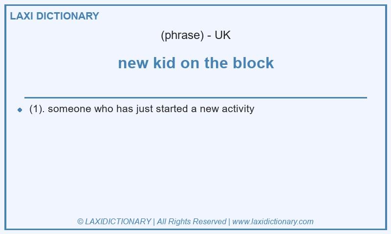 Definition new kid on the block in British English