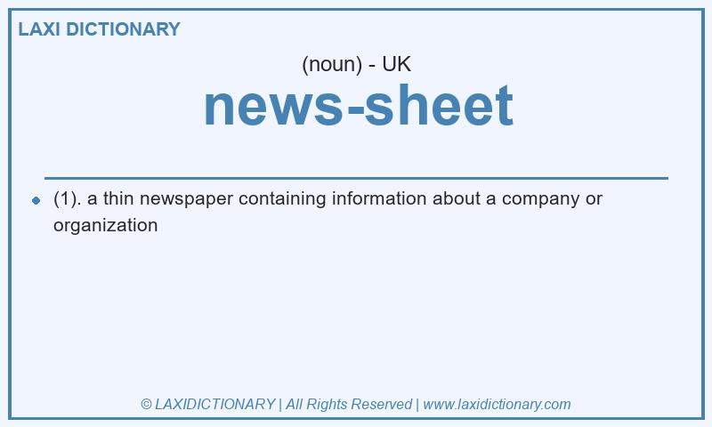 Definition news-sheet in British English