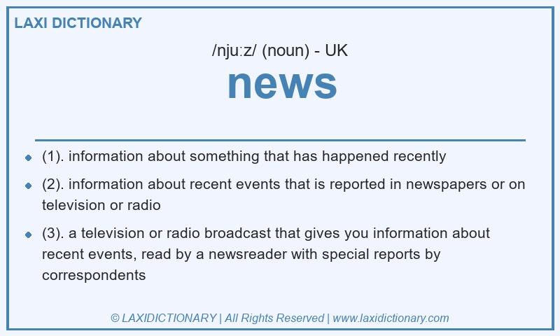 Definition news in British English