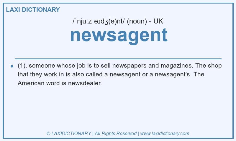 Definition newsagent in British English