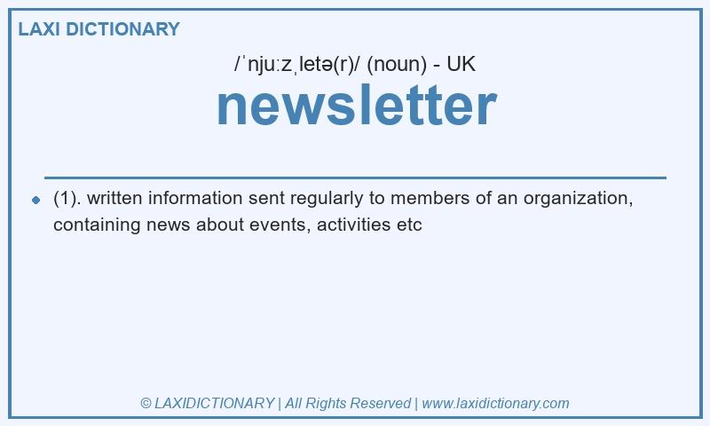 Definition newsletter in British English