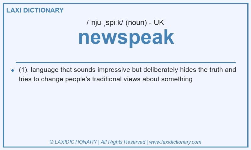 Definition newspeak in British English