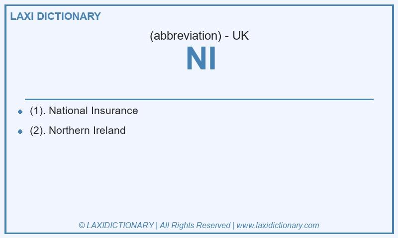 Definition NI in British English