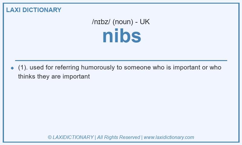 Definition nibs in British English