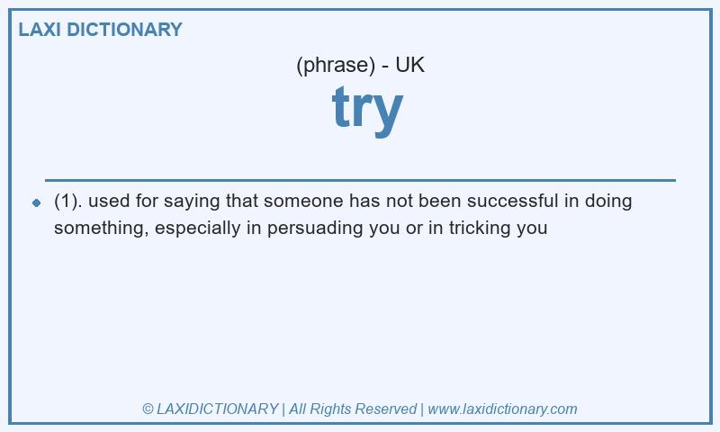 Definition try in British English