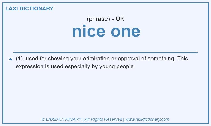 Definition nice one in British English