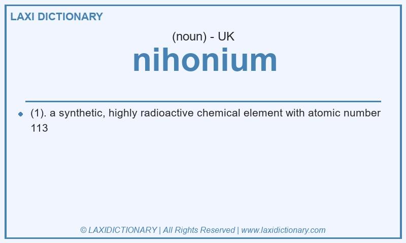 Definition nihonium in British English