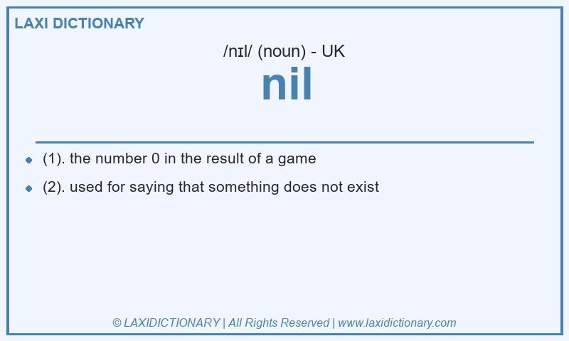 Definition nil in British English
