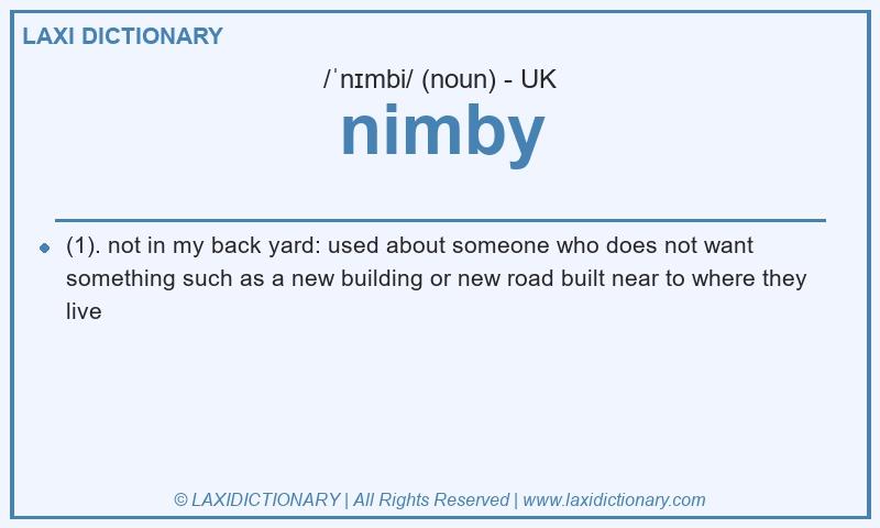 Definition nimby in British English
