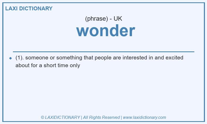 Definition wonder in British English