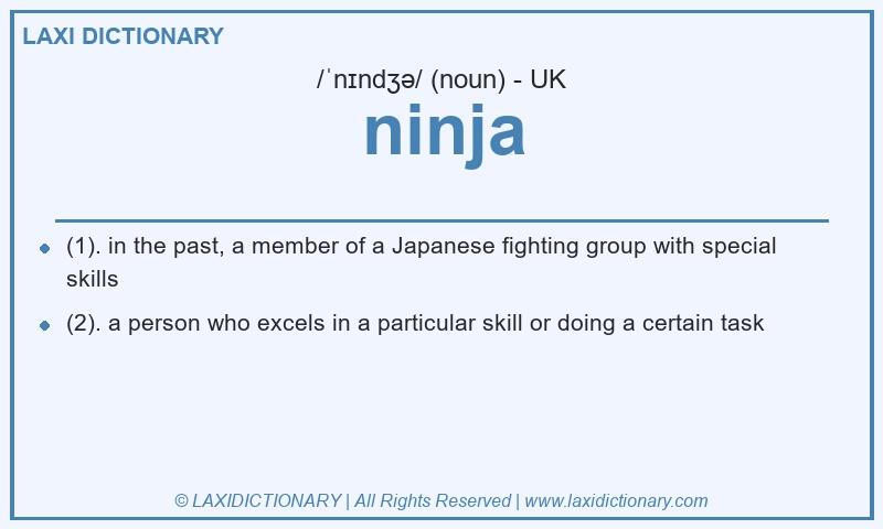 Definition ninja in British English