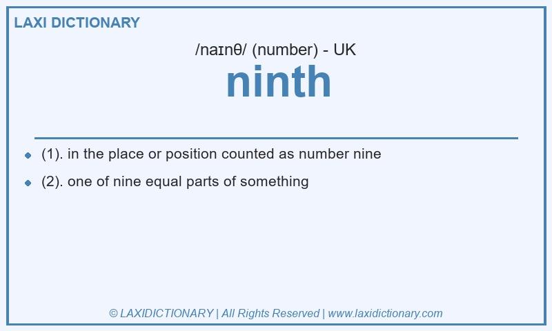 Definition ninth in British English
