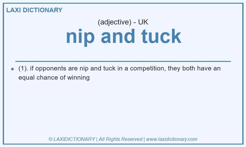 Definition nip and tuck in British English