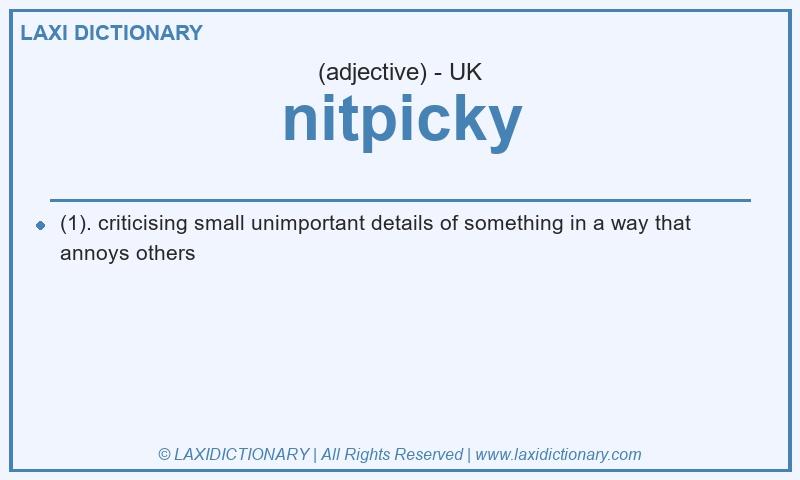 Definition nitpicky in British English