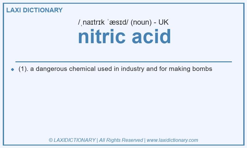 Definition nitric acid in British English