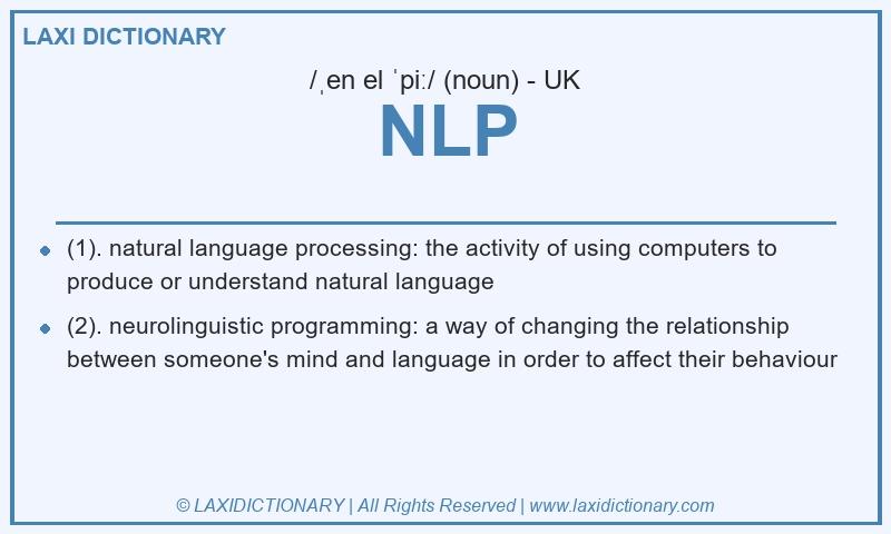 Definition NLP in British English