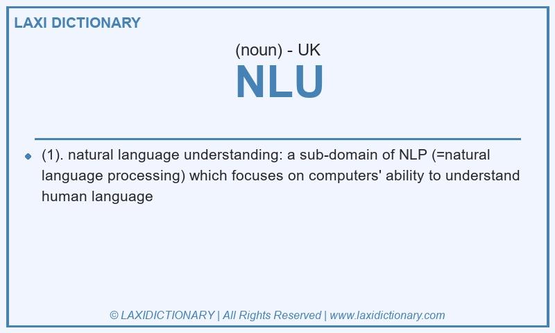 Definition NLU in British English