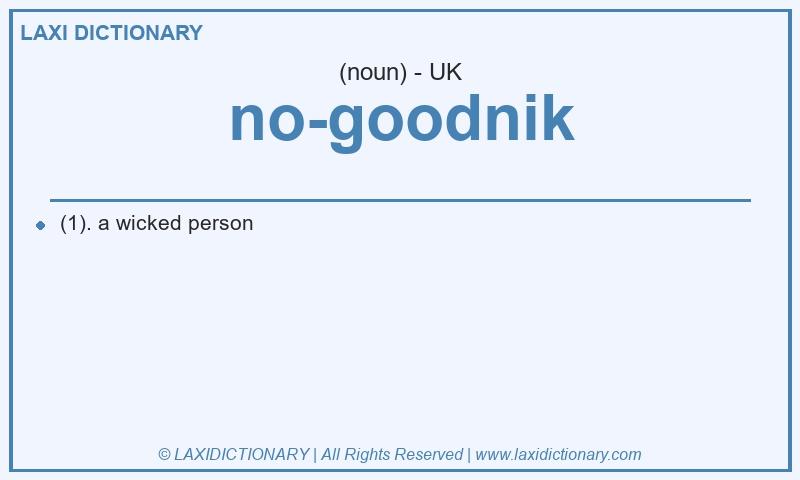 Definition no-goodnik in British English