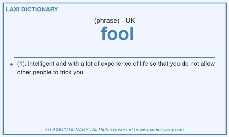 Definition fool in British English