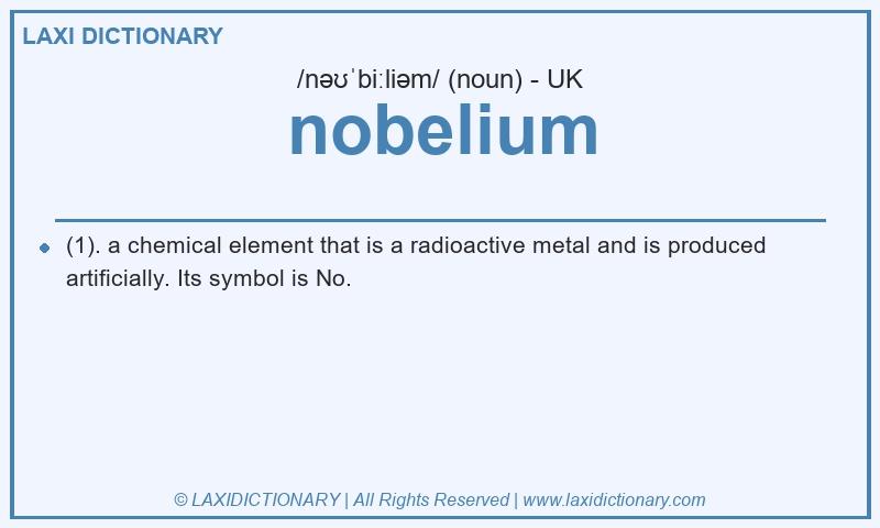 Definition nobelium in British English