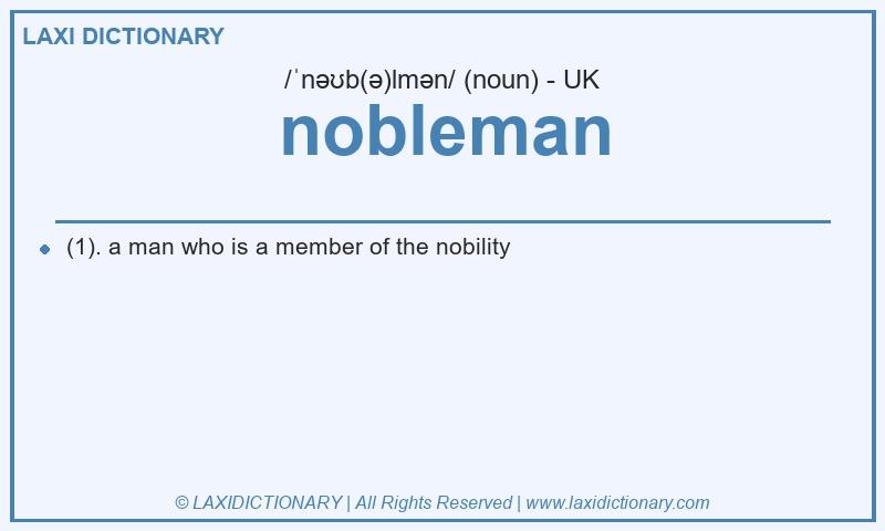 Definition nobleman in British English