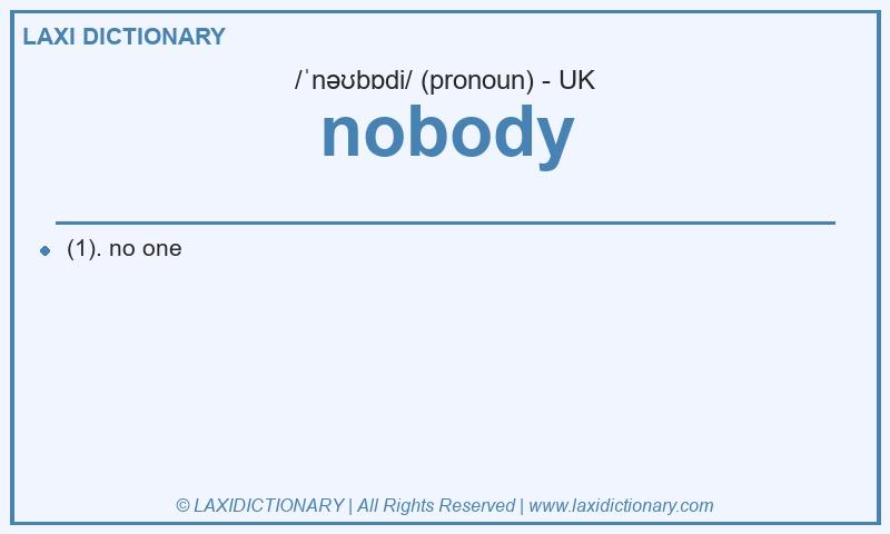 Definition nobody in British English