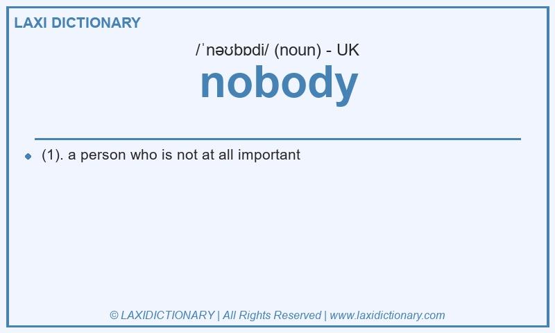 Definition nobody in British English