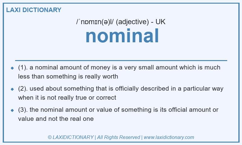 Definition nominal in British English