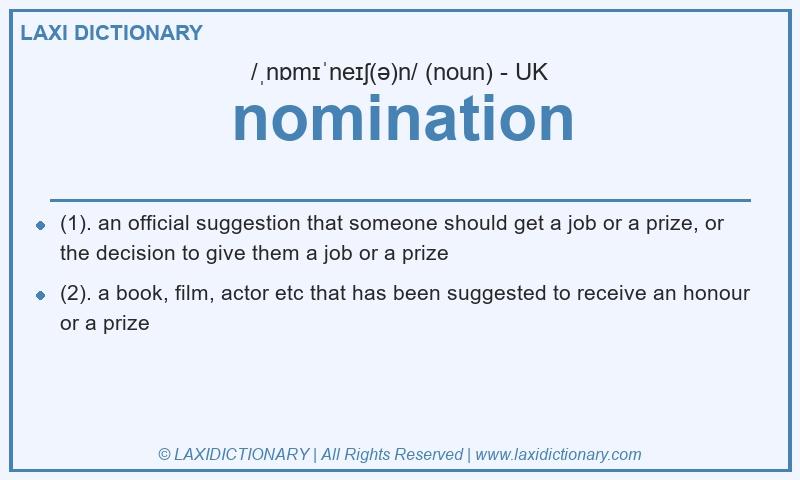 Definition nomination in British English