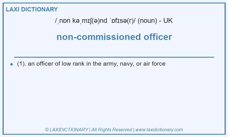 Definition non-commissioned officer in British English