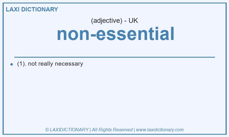 Definition non-essential in British English