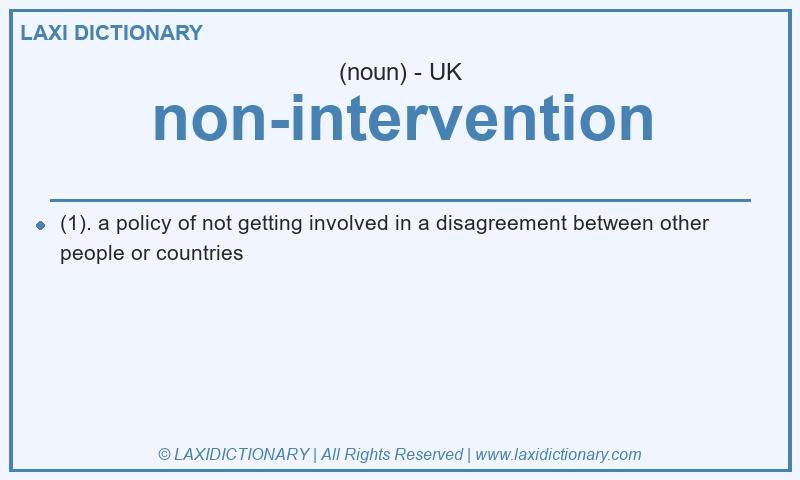 Definition non-intervention in British English