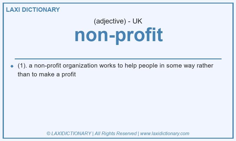 Definition non-profit in British English