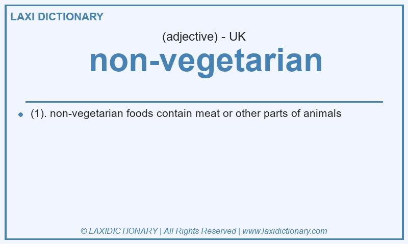 Definition non-vegetarian in British English