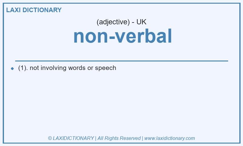 Definition non-verbal in British English