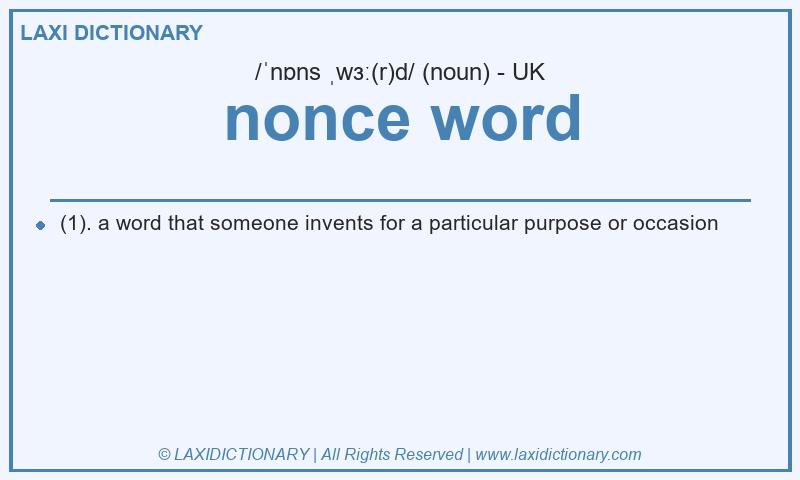 Definition nonce word in British English