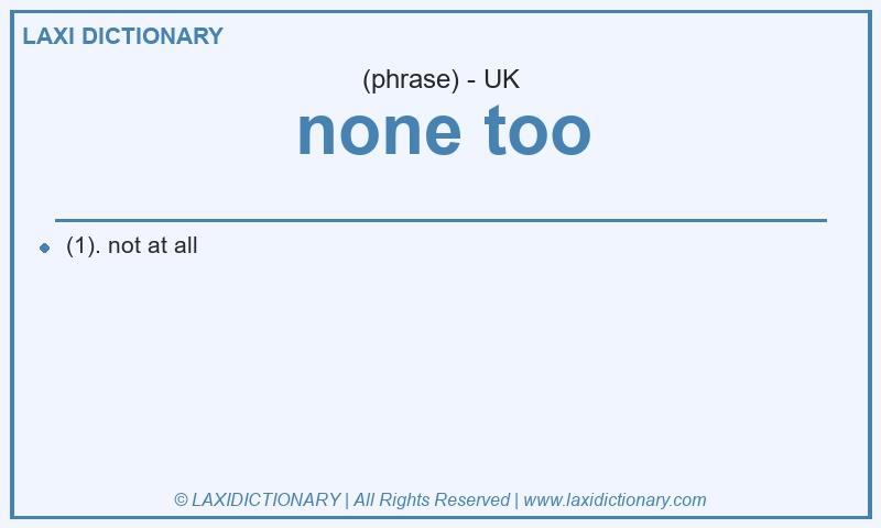 Definition none too in British English